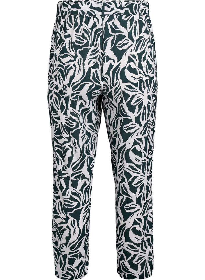 High-waisted viscose trousers, Green, Packshot image number 1