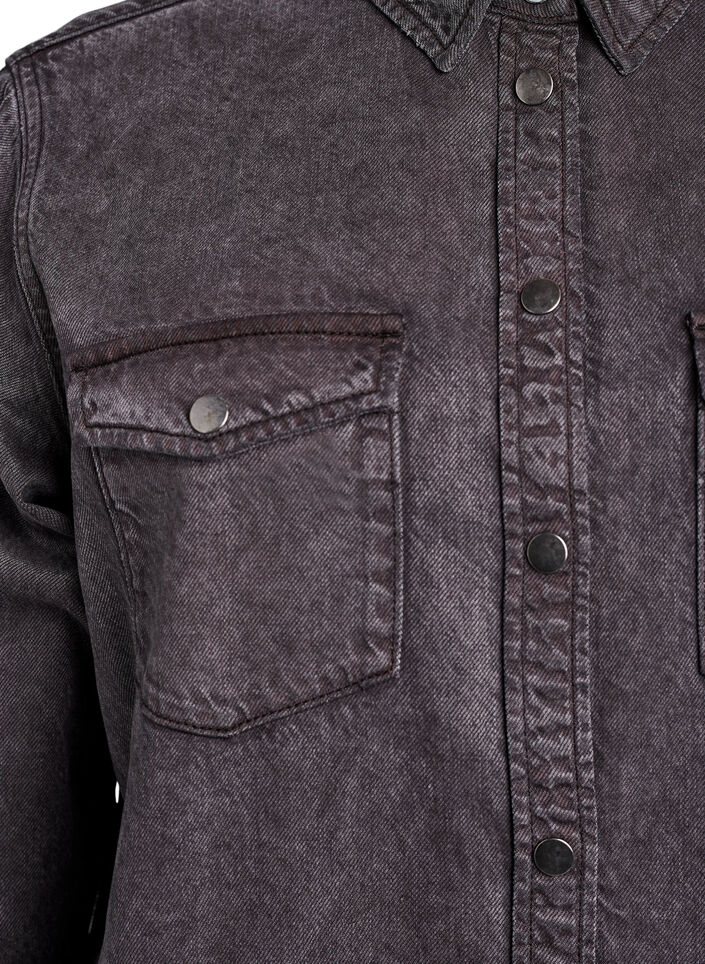 Denim shirt with chest pockets, Grey, Packshot image number 2
