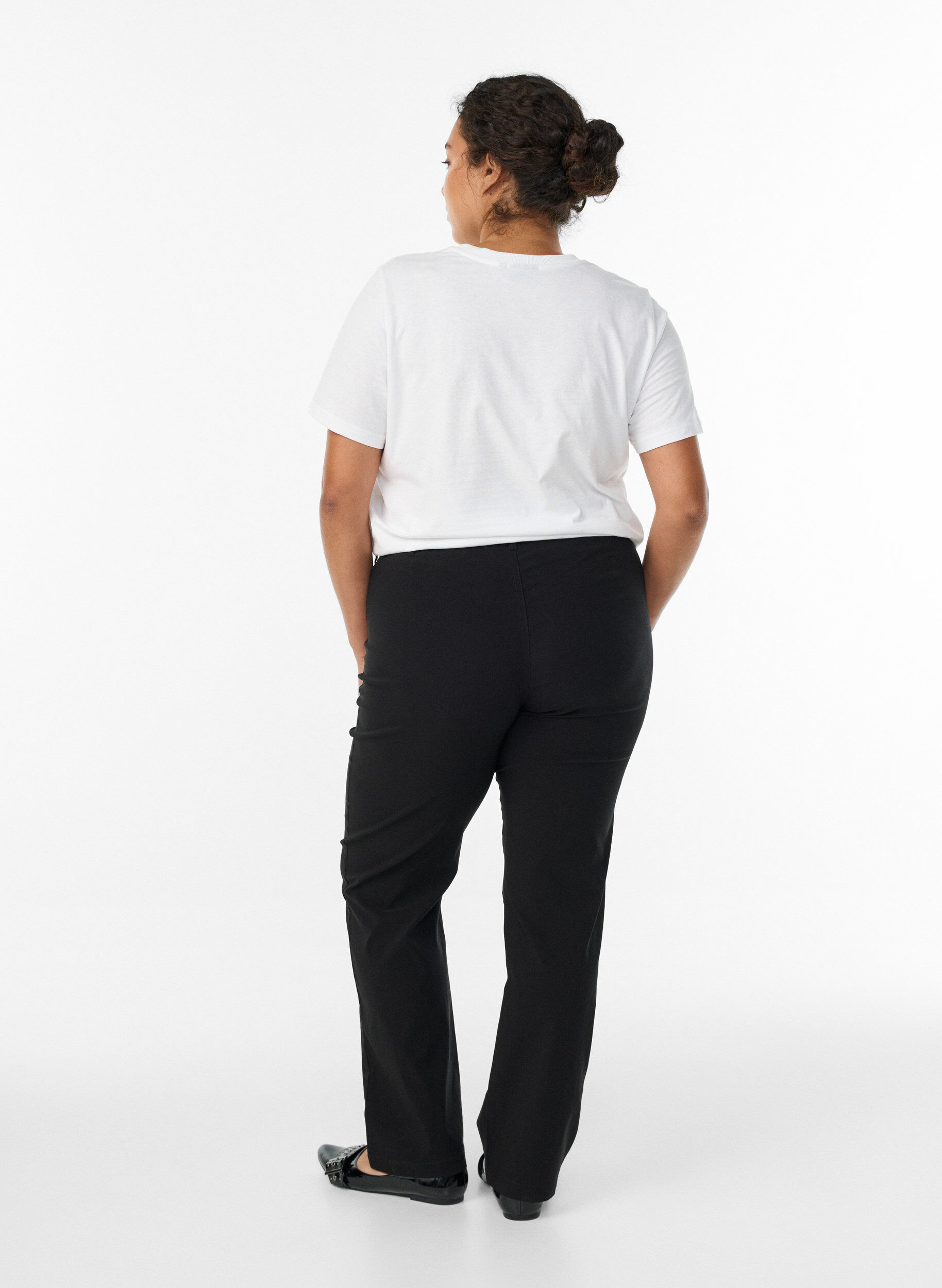 Zizzifashion Classic viscose blend trousers, Black, Model image number 2