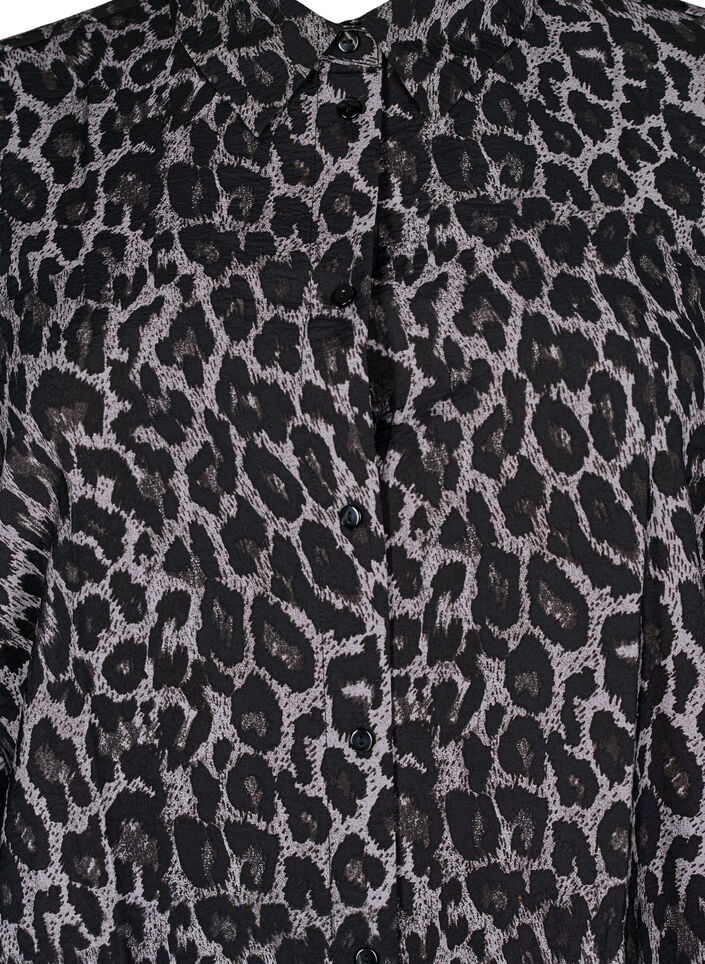 Long leopard print shirt, Dark Grey, Packshot image number 2