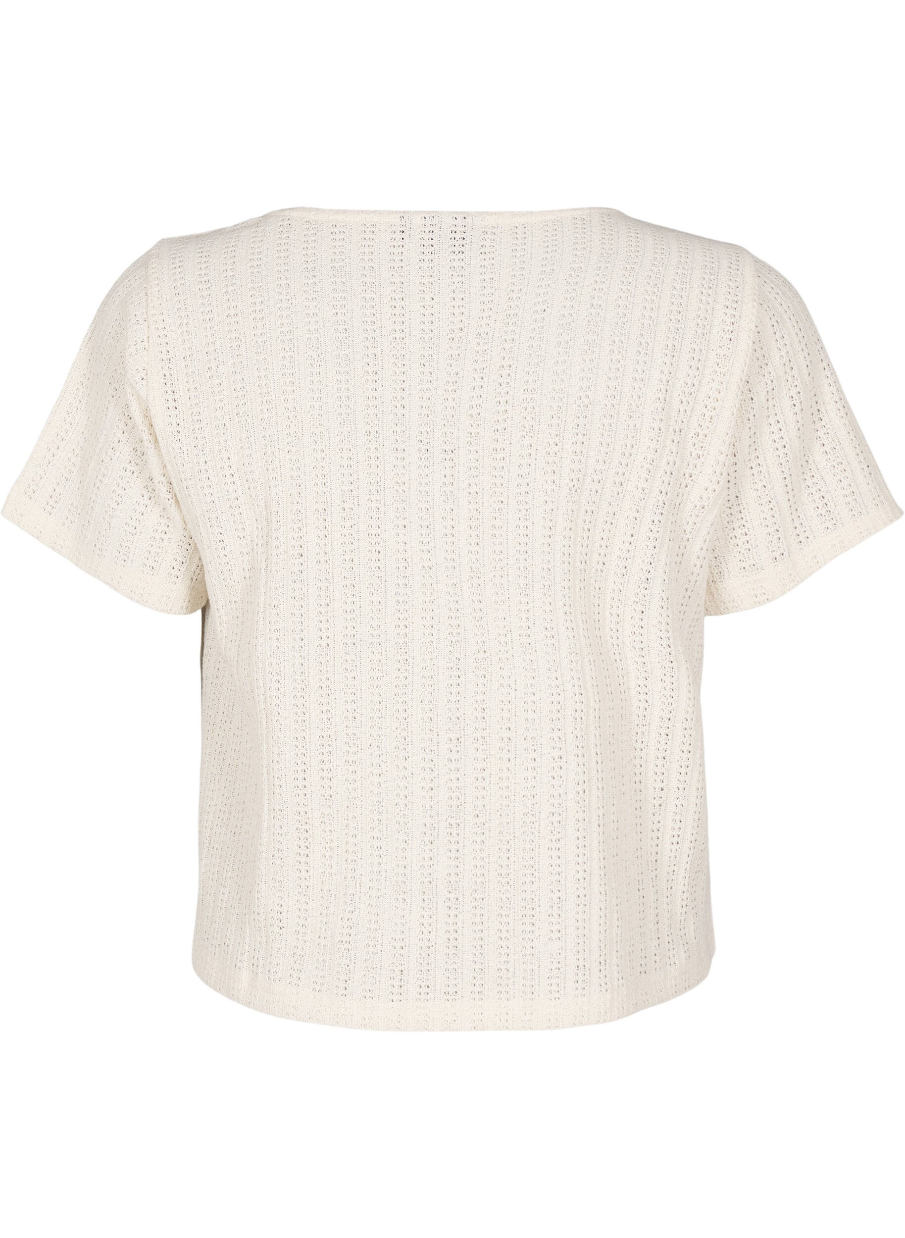 Zizzifashion Jersey cardigan with short sleeves, Vanilla, Packshot image number 1