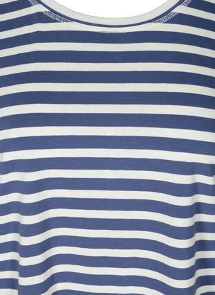 Striped t-shirt in cotton, Twilight Blue Stripe, Packshot image number 2