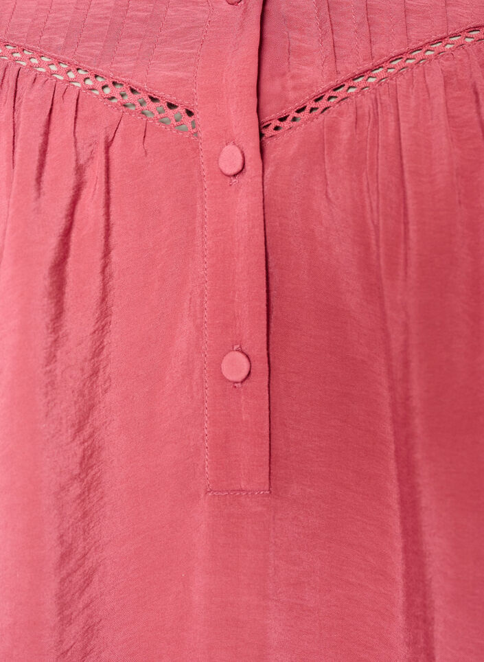 Viscose blouse with pintucks and balloon effect, Rose, Packshot image number 2