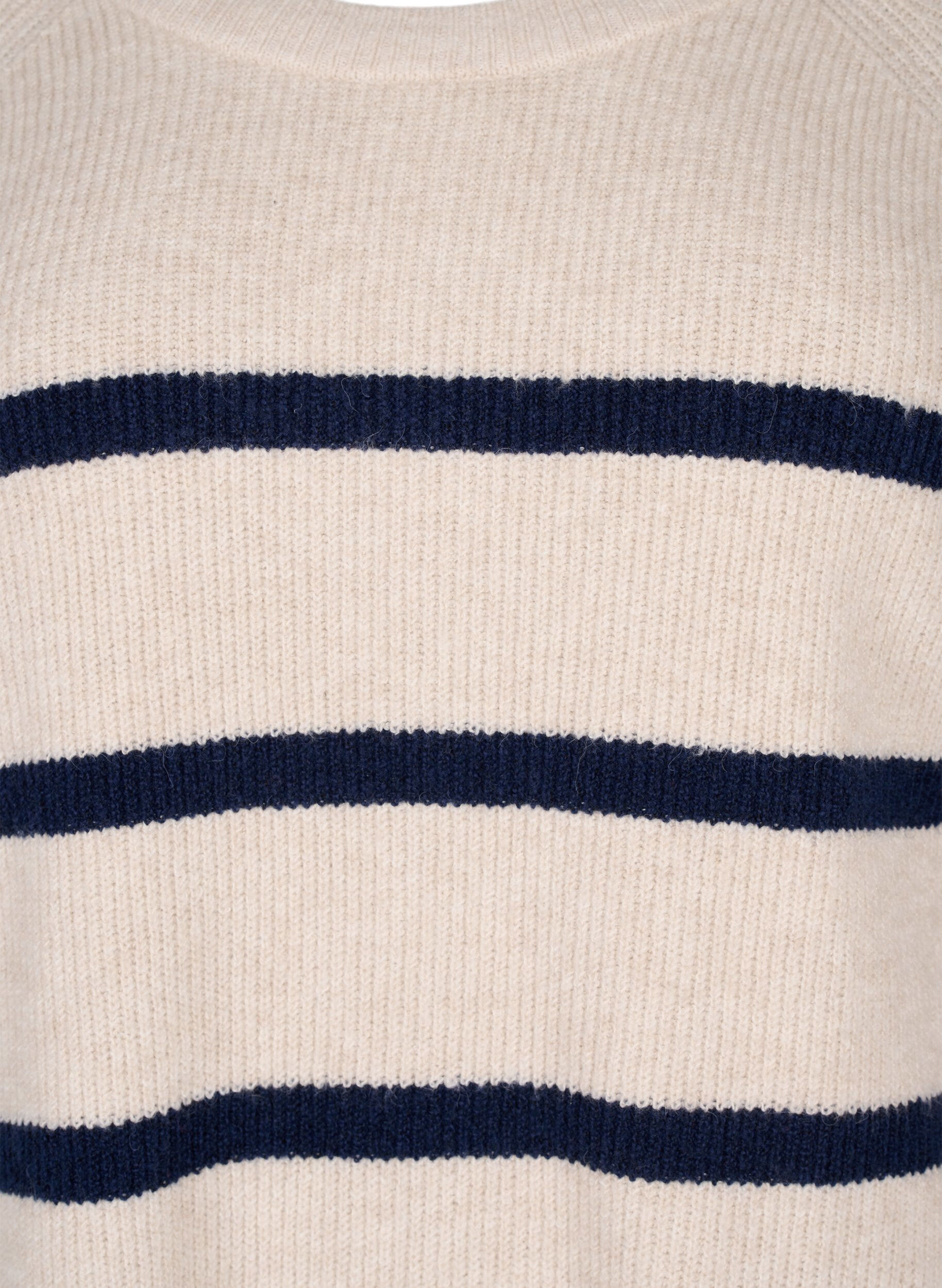 Zizzifashion Rib-knit sweater with stripes, P.Stone/Navy.B.Mel., Packshot image number 2