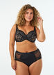 Hipster lace briefs with crossover detail, Black, Model image number 0