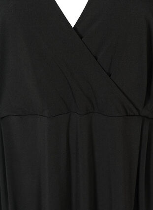 Long-sleeved dress with a V-neckline, Black, Packshot image number 2
