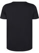 Cotton T-shirt with rhinestones, Black, Packshot image number 1