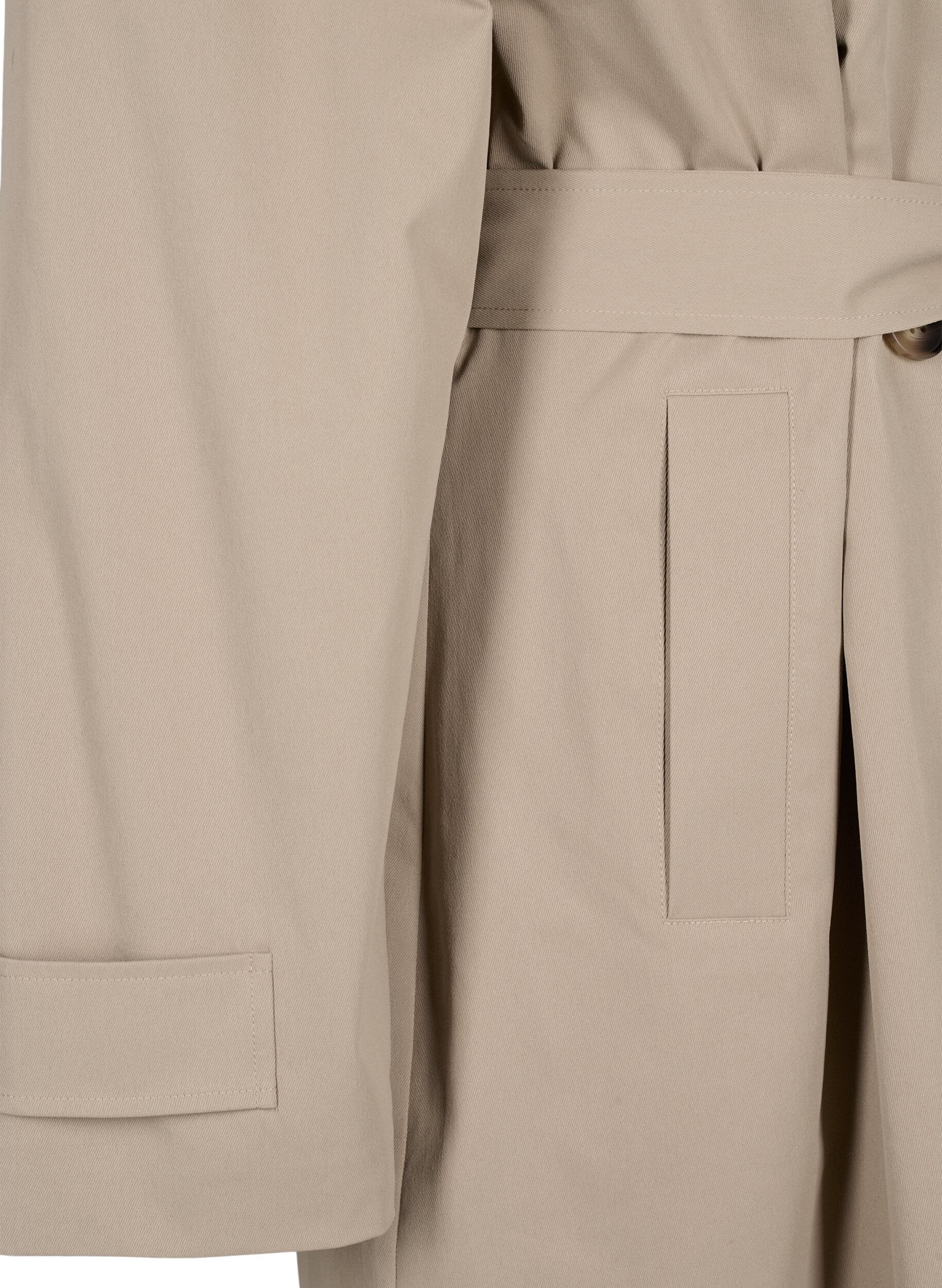 Zizzifashion Classic long trench coat with belt, Chinchilla, Packshot image number 3