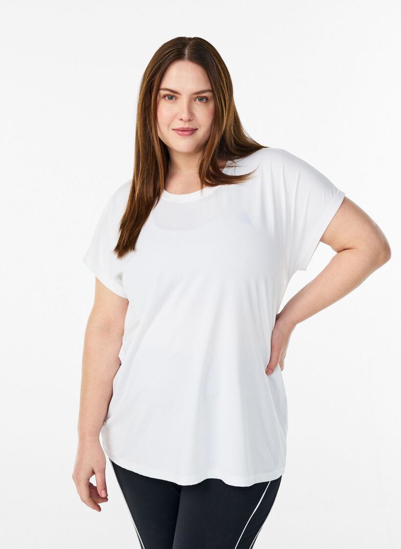 Solid-coloured training T-shirt, White, Model image number 0