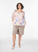 Lyocell blouse with floral print and sweetheart neckline, White, Model image number 1