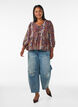 Blouse with paisley print and lace detail, Purple, Model image number 1