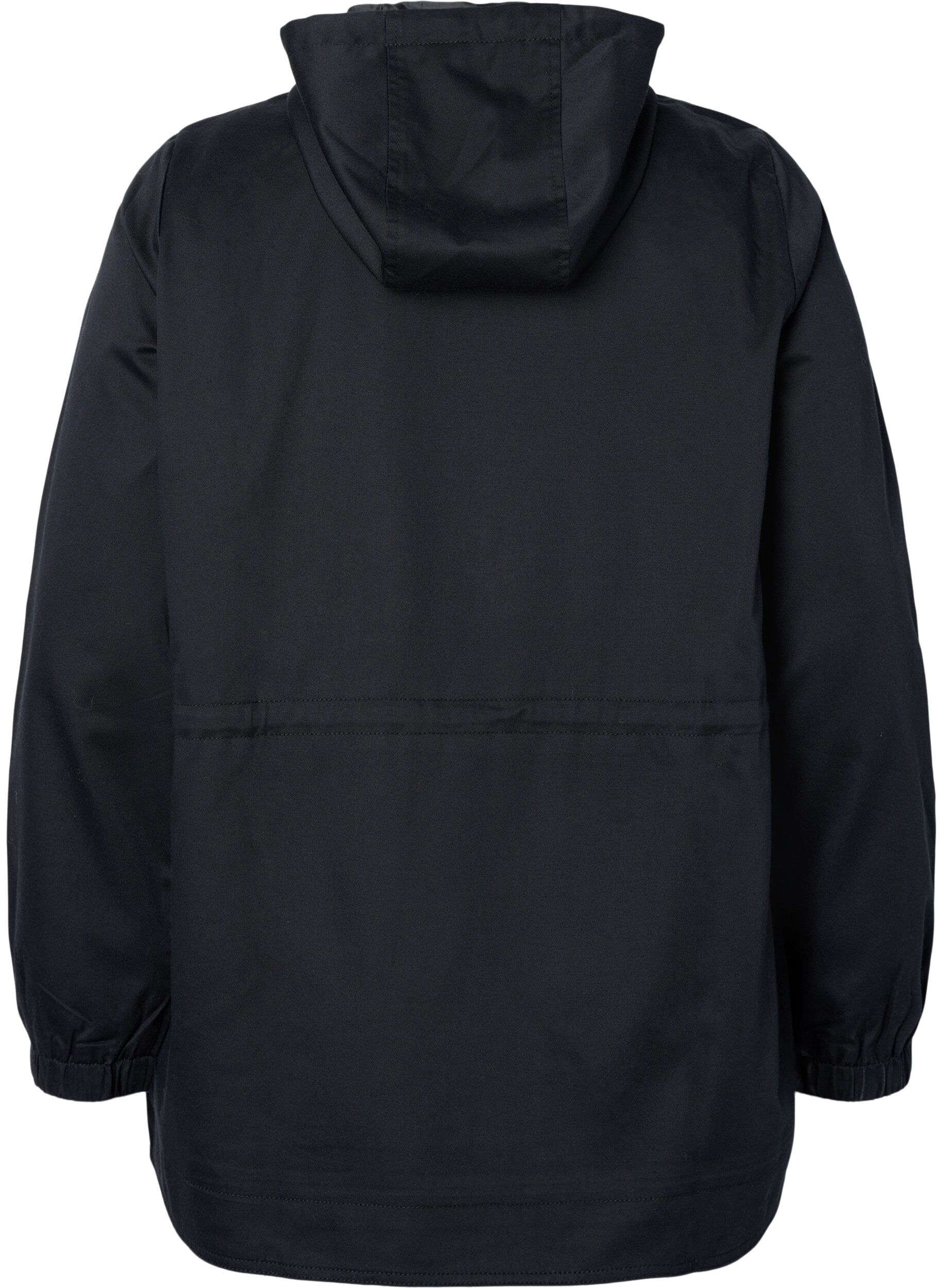 Zizzifashion Anorak with hood and pocket, Black, Packshot image number 1