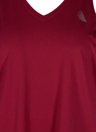 Sports top with V-neck, Beet Red, Packshot image number 2