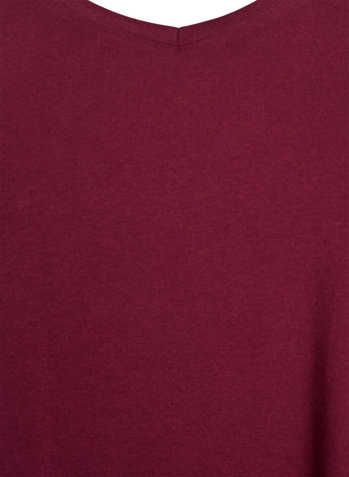 Basic plain cotton t-shirt, Dark Bordeaux, Packshot image number 2