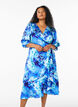 Floral wrap dress with 3/4 sleeves, Blue, Model image number 0