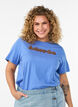 Organic cotton T-shirt with front print, Blue, Model image number 0
