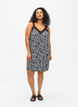 Strap dress in viscose with lace, Black w. Wh.Leaf AOP, Model image number 2