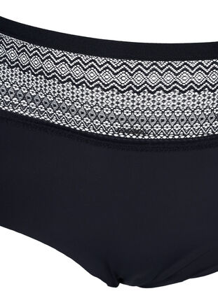 Super high-waisted knickers with lace, Black, Packshot image number 2