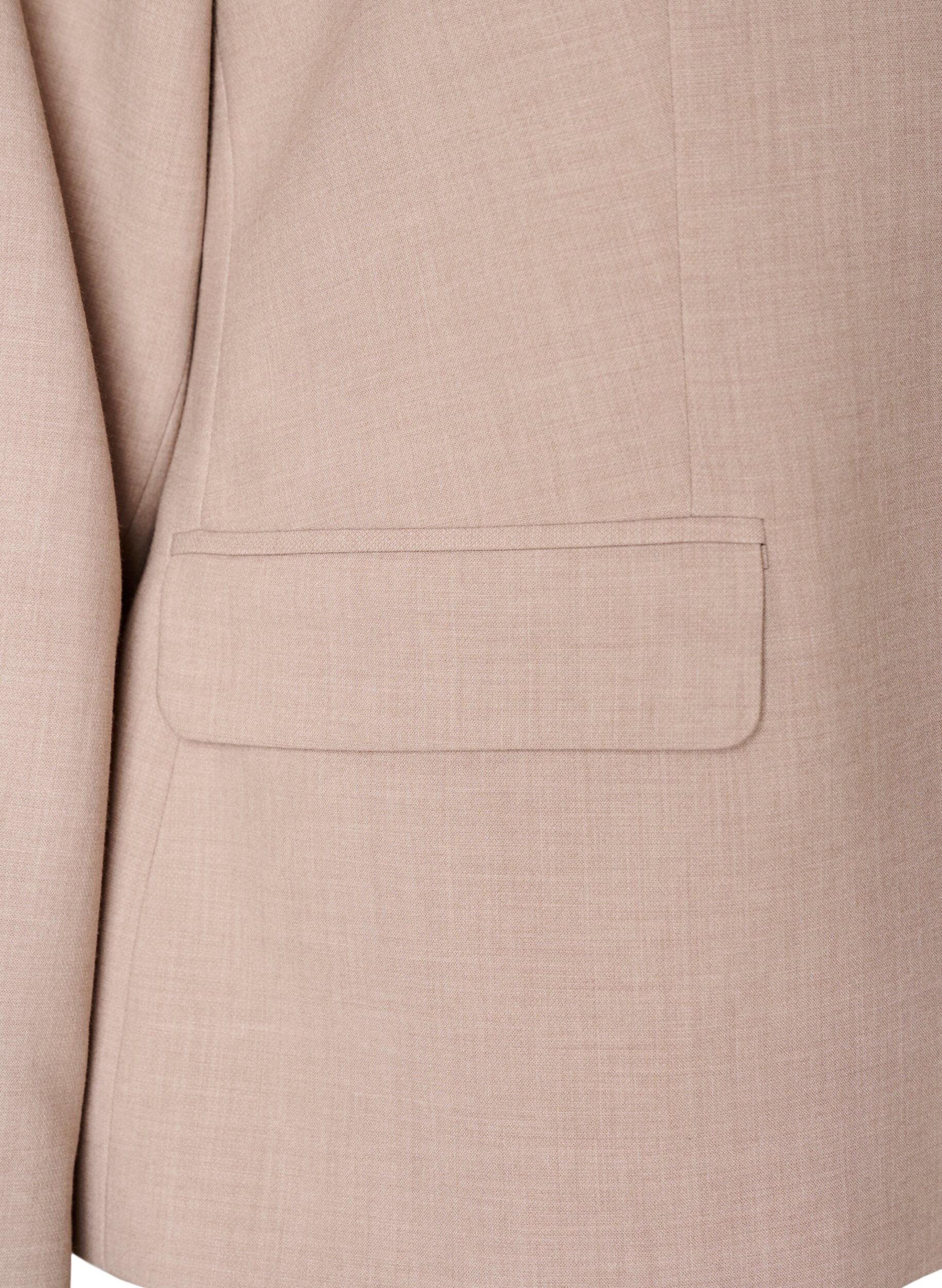 Zizzifashion Classic blazer with single button closure and pockets, Beige, Packshot image number 3