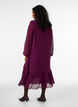 Party dress with ruffle details and V-neck, Red, Model image number 1