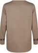 Blouse with embroidery details and long sleeves, Brown, Packshot image number 1