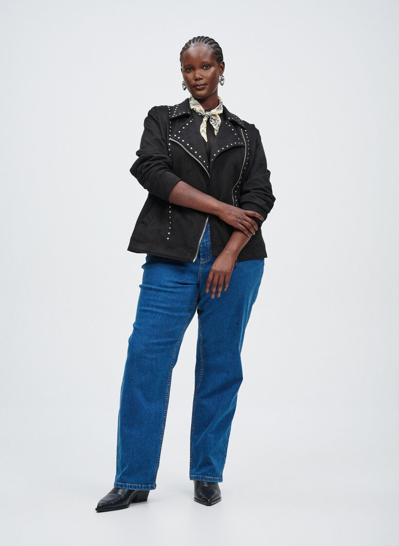 High-waisted Gemma jeans with a regular fit, Blue, Image image number 0