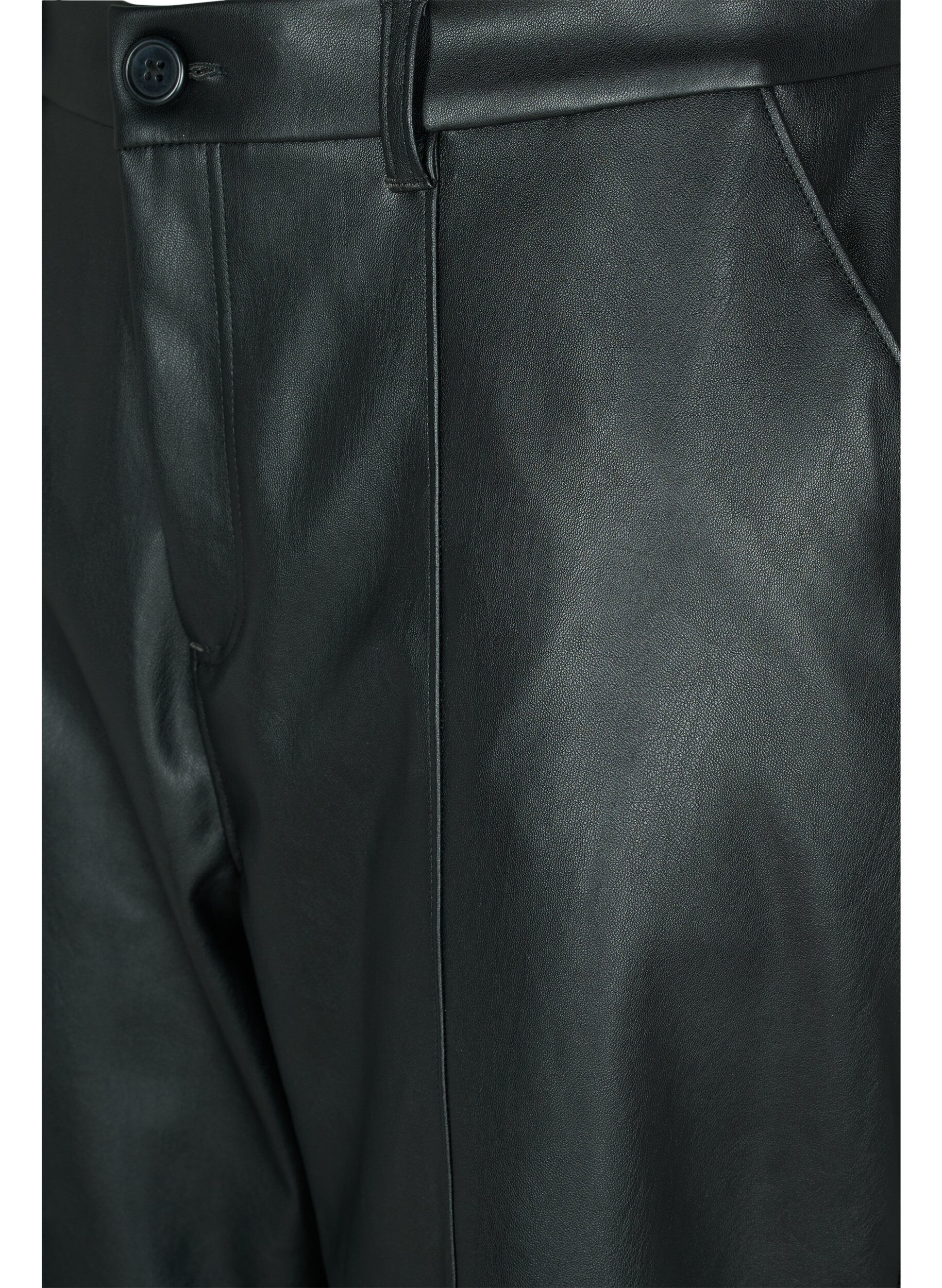 Zizzifashion Trousers in faux leather, Black, Packshot image number 2