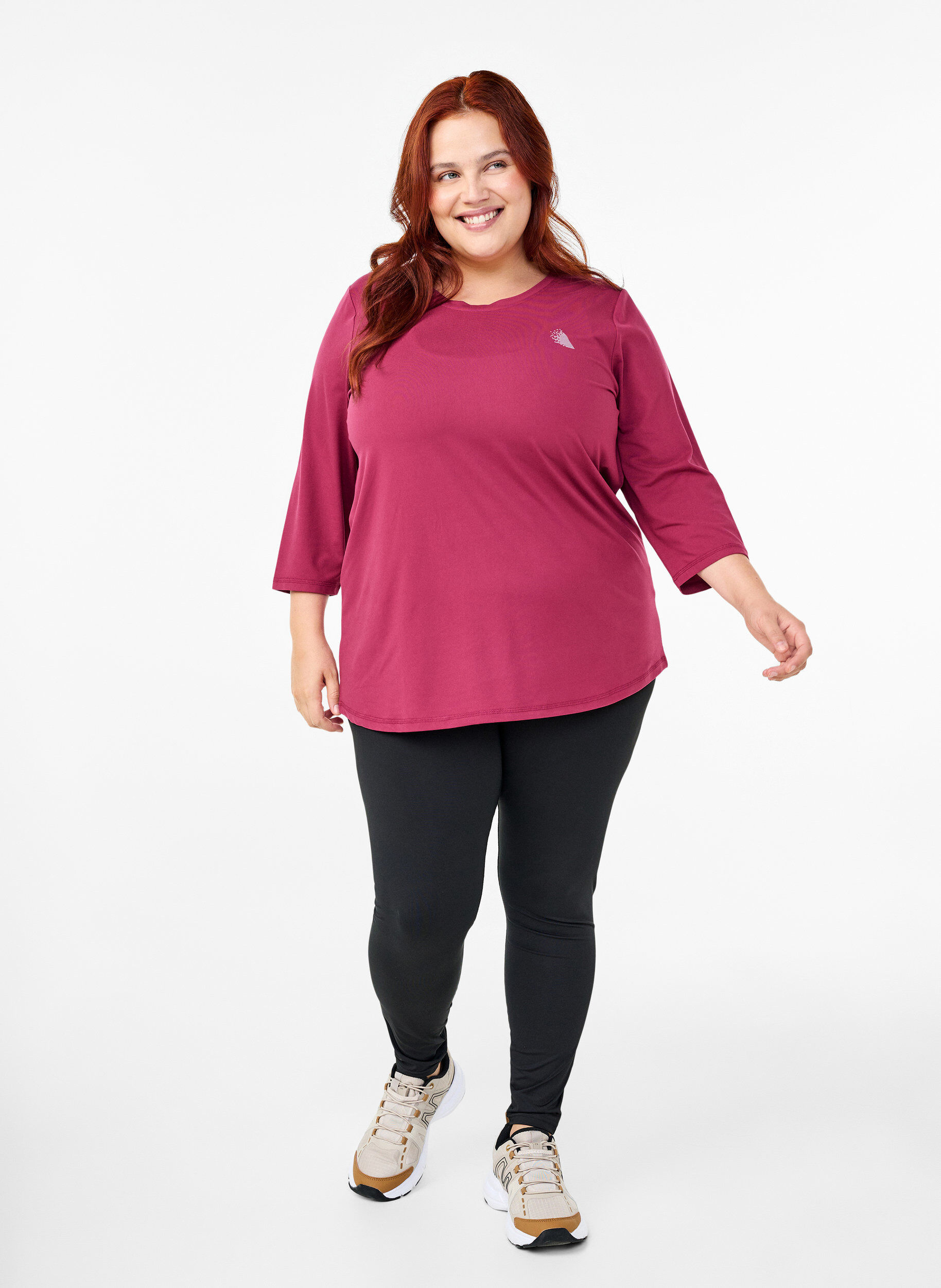 ZizzifashionTraining blouse with 3/4 sleeves, Red, Model image number 1