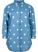 Loose denim shirt with embroidered daisies, L.B. Flower, Packshot image number 0