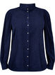 Velvet shirt with rhinestone buttons, Medieval Blue, Packshot image number 0