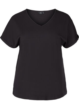 V-neck t-shirt, Black, Packshot image number 0