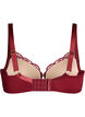 Bra with embroidered lace and moulded cups, Dark Bordeaux, Packshot image number 1