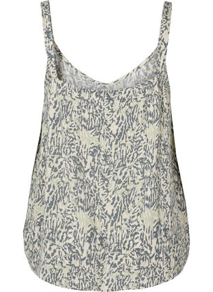 Printed viscose top with an A-line cut, Balsam Green AOP, Packshot image number 1
