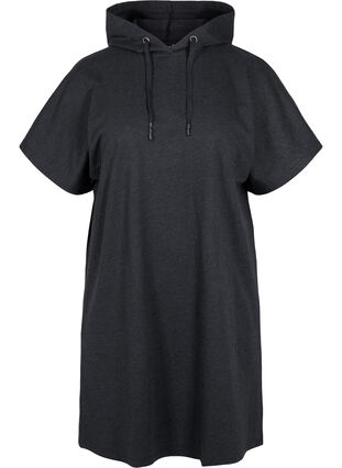 Long sweatshirt with short sleeves, Black, Packshot image number 0