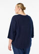 Ribbed jumper with 3/4 sleeves, Blue, Model image number 2