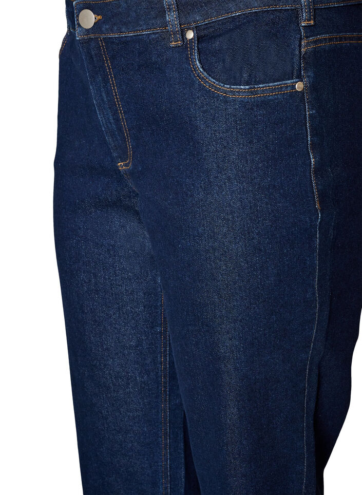 Cropped straight fit jeans with a regular waist, Blue, Packshot image number 2