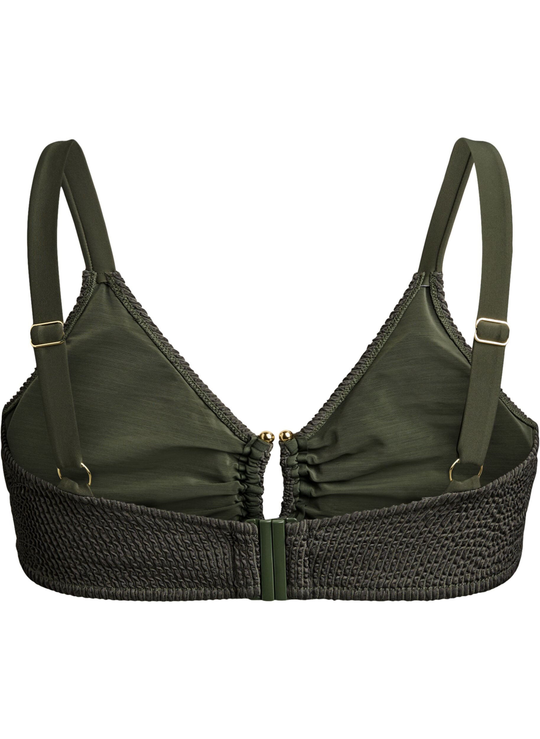 Zizzifashion Bikini top with texture and an elegant detail, Green, Packshot image number 1
