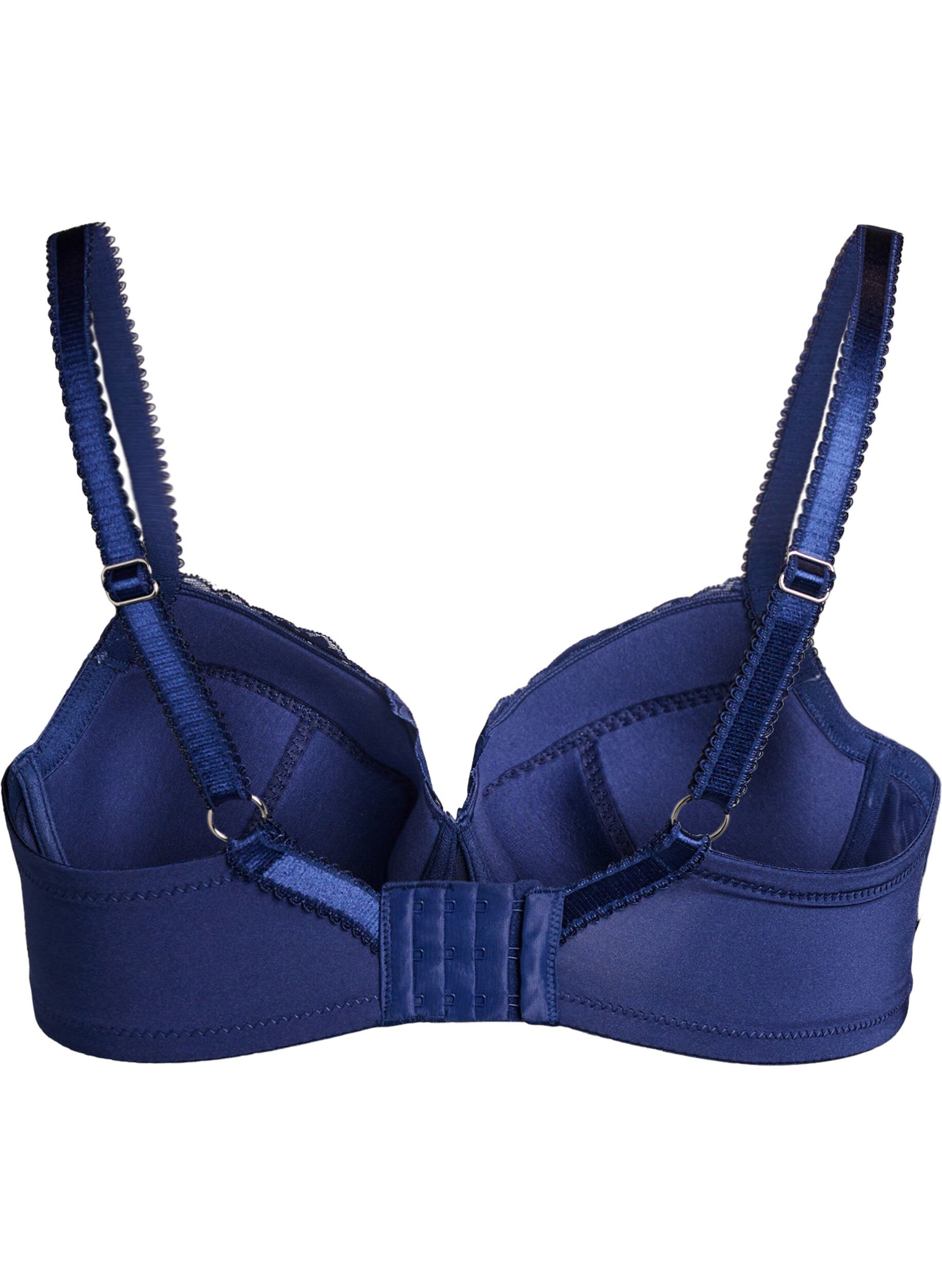 Zizzifashion Padded bra in microfibre with lace, Blue, Packshot image number 1