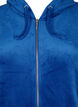 Velour cardigan with zipper and hood, Blue, Packshot image number 2