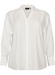 Loose shirt with V-neck, White, Packshot image number 0