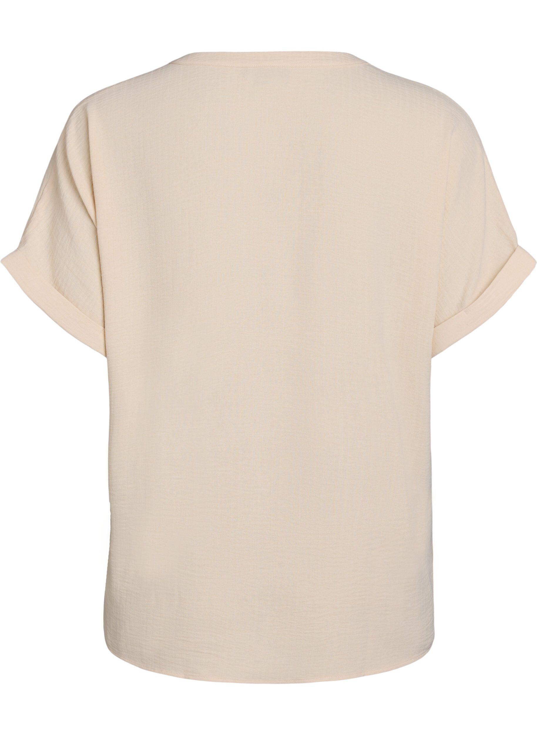 Zizzifashion Loose blouse with short sleeves, Beige, Packshot image number 1