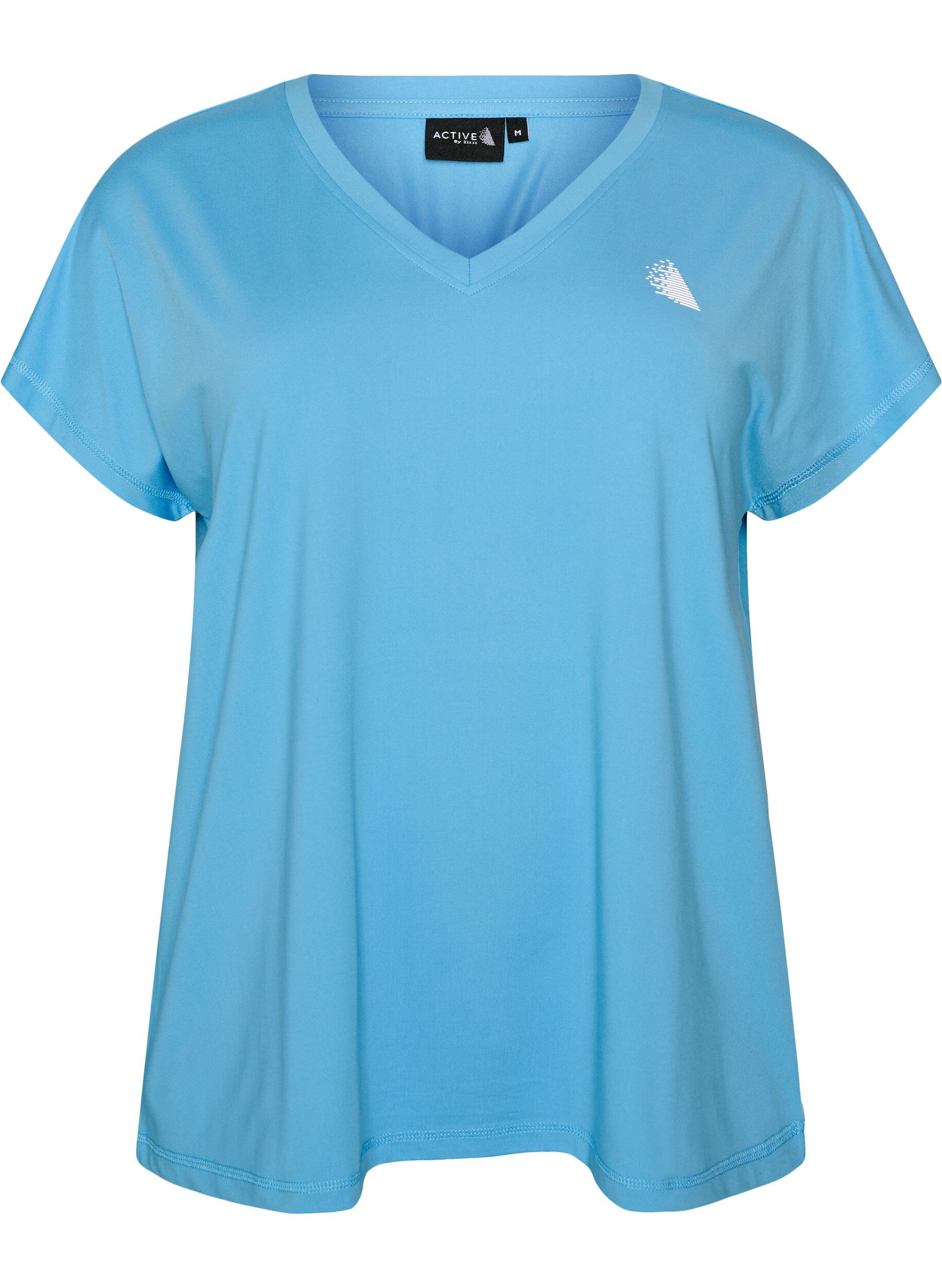 ZizzifashionLoose training t-shirt with v-neck, Light Blue, Packshot image number 0