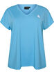 Loose training t-shirt with v-neck, Light Blue, Packshot image number 0