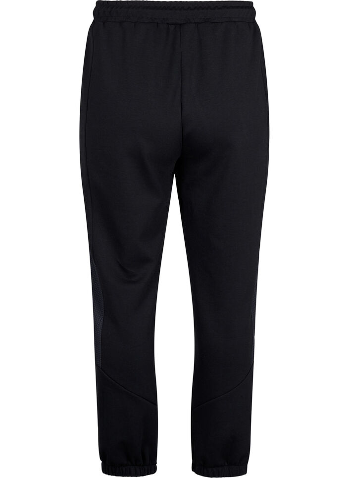Sweatpants with textured detail, Black, Packshot image number 1