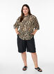 Loose shirt with animal print and chest pockets, Brown, Model image number 1