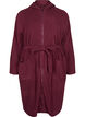 Morning robe with zipper and hood, Dark Bordeaux, Packshot image number 0