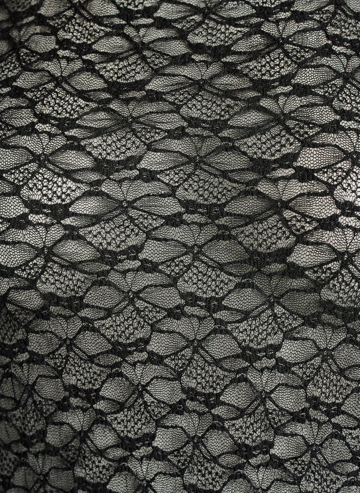 Sheer lace blouse with long sleeves, Black, Packshot image number 2