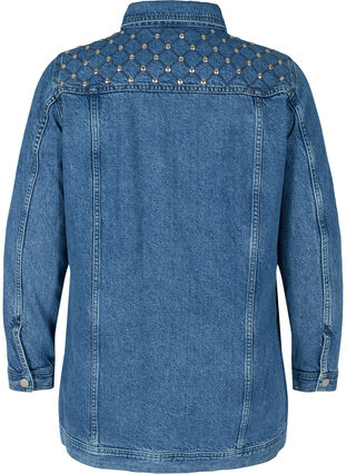 Denim Jacket in Cotton with Rivets, Blue denim ASS, Packshot image number 1