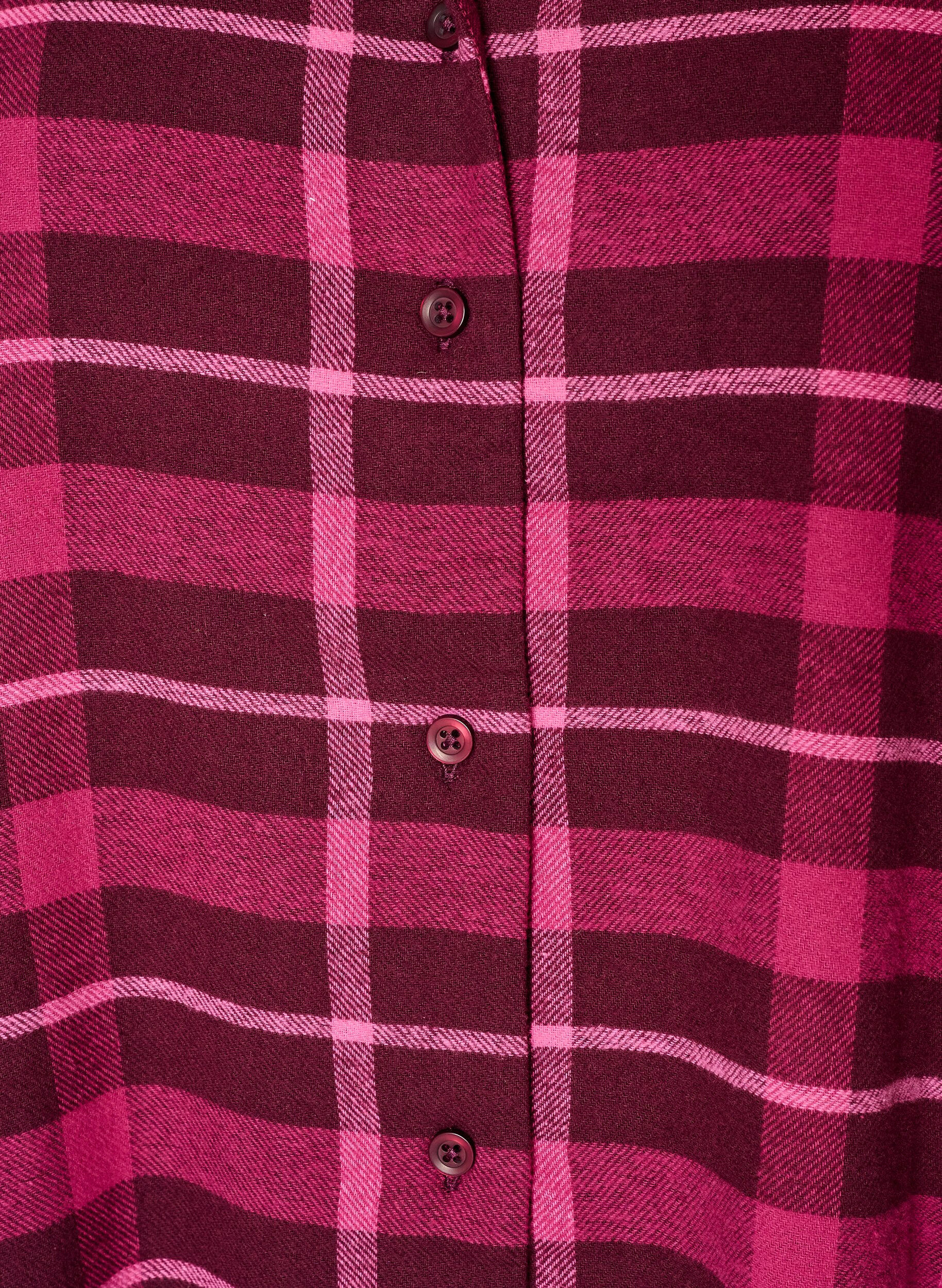ZizzifashionChecked cotton pyjama shirt with long sleeves, Red, Packshot image number 2