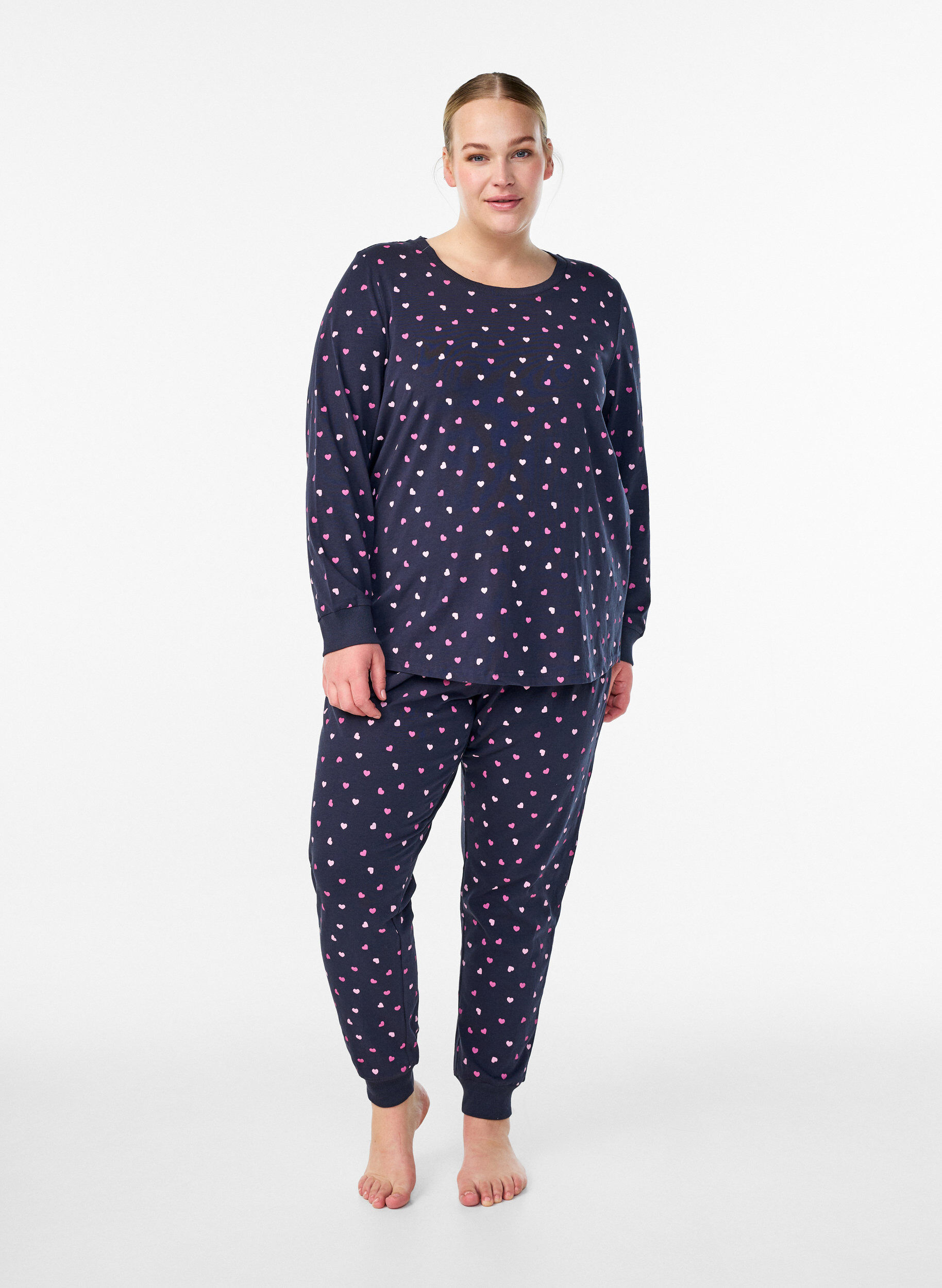 Zizzifashion Printed pyjama trousers, Blue, Model image number 0